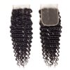 Brazilian Virgin Human Hair Deep Wave Lace Closure 4x4 Free Part 100% Unprocessed Virgin Brazilian Deep Curly Human Hair Lace Closure Natural Black Color (16Inch Deep 4X4 Lace Closure)