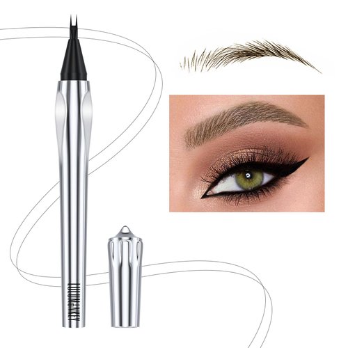 Eyebrow Pencils for Women, Waterproof Eyebrow Pen for Eye Makeup, 2 Point Positioning Eyebrow Pencil, Easy to Create Natural Full Eyebrows Waterproof, Sweat-Proof (Bronw)