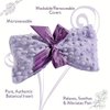 Sonoma Lavender Spa Mask, Heatable/Chillable Aromatherapy Eye Pillow with Lavender Infused Flaxseed Insert, Eye Compress for Stress Relief with Removable and Washable Cover (Lilac Dot)