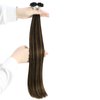 YoungSee U Tip Hair Extensions Real Human Hair Brown Balayage Utip Hair Extensions Human Hair Balayage Dark Brown with Brown U Tip Keratin Hair Extensions for Women Utip Extensions Ombre 20In 50s/50g