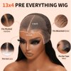 Julia Hair Water Wave Pre Everything Glueless Wig Reddish Brown 13x4 Pre Cut Lace Front Wigs Human Hair For Beginner Pre Bleached Bye Bye Knots Wig Pre Plucked Put on and Go Copper Red Color 16 Inch