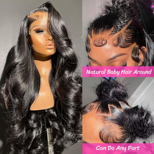 magicjoy 13x4 Lace Front Wigs Human Hair Body Wave 180% Density Body Wave Glueless Wigs Human Hair Pre Plucked Lace Front Human Hair Wigs for Women Human Hair Frontal Wigs Body Wave 18 Inch