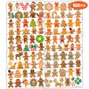 Cute Gingerbread Temporary Tattoos 10 Sheets 100 PCS Gingerbread Man Party Decorations Favors Supplies Cookie Theme Birthday Stickers Gifts for Boys Girls Kids Class School Prizes Carnival Christmas