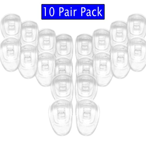 GMS Optical® Tear Drop Shaped Push-in/Screw-in Soft Silicone Eyeglass Nose Pads (15mm, 10 Pair)