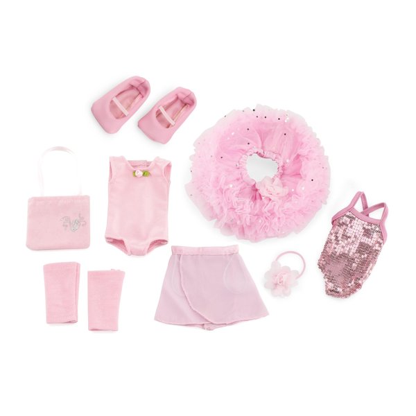 Emily Rose 18-inch Ballet Essentials Bundle - 5 Piece Ballerina Practice Outfit Bundled with Our 4 PC Ballet Dance Clothing & Accessories Set Compatible with 18-in American Girl Dolls