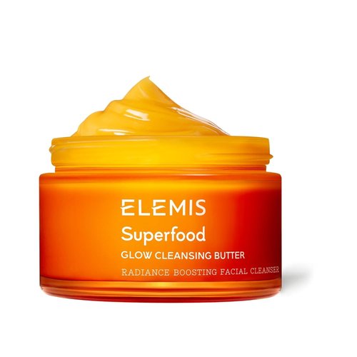 ELEMIS Superfood AHA Glow Cleansing Butter, Daily Skincare Facial Cleanser to Brighten, Nourish & Hydrate Skin, Facial Mask & Brightening Cleanser