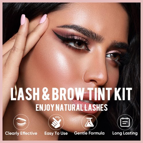 Libeauty Eyelash Color Kit Black Lash Color Volumizing Eyebrow Hair Color Kit DIY Use At Salon Or Home Natural Eyelash Treatment