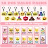JOYIN 28 Pack Valentines Day Gifts Cards with Expression Face Plush Key-chain, Greeting Cards with Plush for Valentine Classroom Exchange, Kids Party Favor, Game Prizes and School Rewards