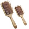 Giorgio Eco Friendly Wooden Bristle Hairbrush - Bundle Detangling Brush and Hair Growth Brush for Thick or Long Hair - Paddle Hair Brush Made with Anti Static Beechwood, Silicone Massage Cushion