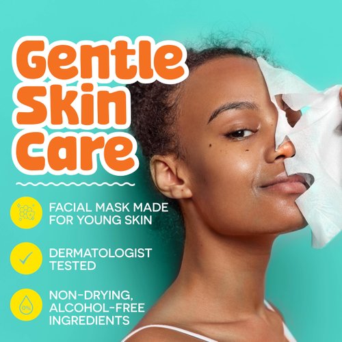 Facial Mask Set by BeYOUtiful, Hydrating Face Mask for All Skin Types, Face Care for Girls and Boys, Skin Care for Teens, 3 Masks