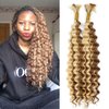 DSEKCAIN P27/613 Human Braiding Hair Deep Wave Bulk Human Hair For Braiding Crochet Bohemian/Boho Knotless Braids Micro Braiding Hair Wet And Wavy 100gram (2 of 50g) Highlight Blonde Color 18 Inch