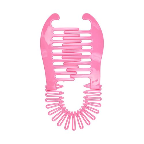 Flexible Interlocking Banana Clip Clincher Interlocking Two Sides Hair Comb (Light Pink)