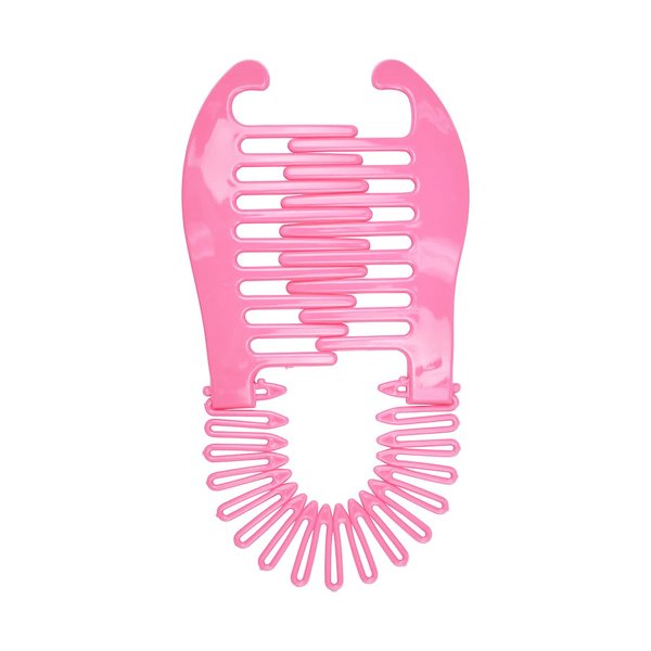 Flexible Interlocking Banana Clip Clincher Interlocking Two Sides Hair Comb (Light Pink)