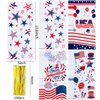 Bnsikun 80Pcs Independence Day Cellophane Bags Patriotic Goodie Bags 4th of July Treat Bags Plastic Candy Bags for Independence Day Sports Event Party Supplies