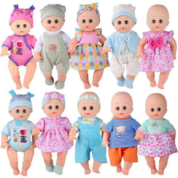 AIive Baby Doll Clothes Accessories-10 Sets for 11-12-13 Inch Baby Doll, Clothes Dress Newborn Reborn Baby Doll Costumes Outfits, Children Toy Birthday for Kids (for 11-13'' Doll)