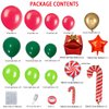 144 Piece Christmas Balloon Garland Arch kit with Xmas Red Gold Fresh Green and Dark Green Balloon Candy Balloons Gift Box Balloons Red Star Balloons for Christmas Party Decorations