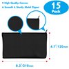 15 Pack Blank Cotton Canvas DIY Craft Zipper Bags Pouches Pencil Case for Makeup Cosmetic Toiletry Stationary Storage (Dark Black, 8.3” x 4.7”)