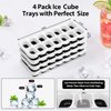 DOQAUS Ice Cube Trays 4 Pack, Easy-Release Silicone & Flexible 14-Ice Cube Trays with Spill-Resistant Removable Lid, Stackable Ice Trays with Covers (Night Black)