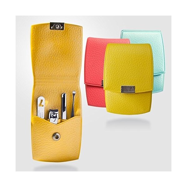 Korean Nail Clipper! World No. 1. Three Seven (777) Travel Manicure Pedicure Grooming Kit Set (Total 4 PCs: TS-77C), MADE IN KOREA, SINCE 1975 (One Yellow Case Only)