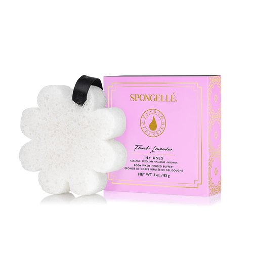 Spongelle Boxed Flower Body Buffer - Shower/Bath Sponge - French Lavender