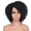 WIGER 6 Inches Short Kinky Curly Wigs Side Part Twist Out Wigs Natural Black Afro Curly Wigs for Black Women Synthetic Wigs for Women Daily Use (1B)