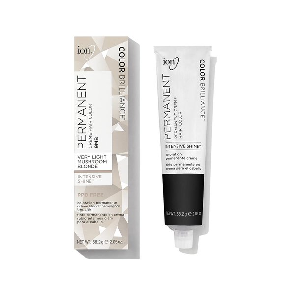 ion Very Light Mushroom Blonde Permanent Creme Hair Color, 9MB, Cruelty Free, Light Blonde