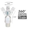 Hromee 18 Pieces Air Coupler and Plug Kit, 1/4-Inch NPT Air Hose Fittings and Compressor Accessories with Universal Quick Coupler, Brass Ball Valve, Swivel Air Plug and Tee Pipe Fitting