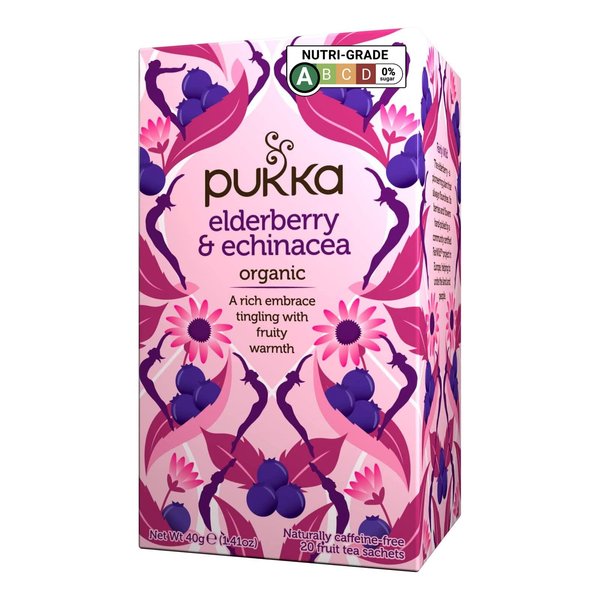 Pukka Organic Elderberry & Echinacea with Elderflower Tea - 20 Tea Bags