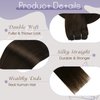 Full Shine Hair Extensions Weft Human Hair Brown Sew in Real Hair Extensions #2 Dark Brown Weft Hair Extensions Real Human Hair Bundles for Women 105g 20 Inch