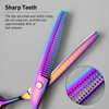 Durable Hair Thinning Scissors with Rainbow Color - 6" Hair Cutting Thinning Shears for Women and Men,Professional Salon Use