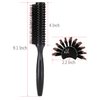Natural Boar & Nylon Bristle Blow Drying Hair Brush -Semi Round, Professional Wooden Round Blowout Hairbrush for Styling Women&Men's Medium Wavy, Curly, Volume Hair