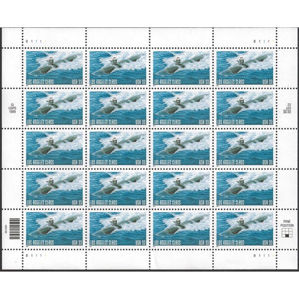US Navy Submarine: Los Angeles class 33 cent SC# 3372 U.S. Postage Stamps