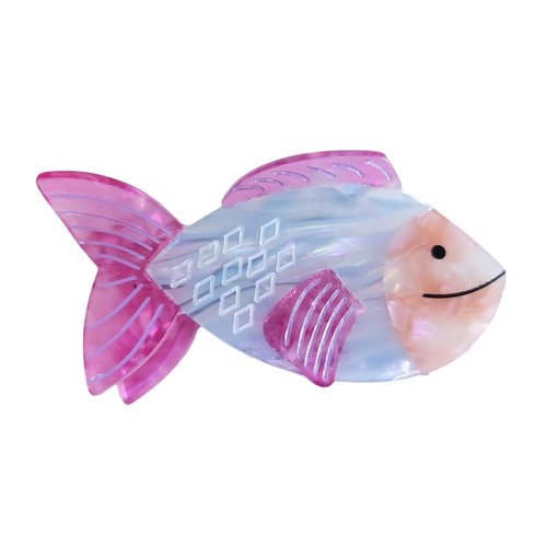 Cute Fish Hair Clip,Acetate Claw Clips,Hair Clips for Women,Fuchisa
