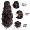 StrRid Pony Tail Hair Extainson, Ponytail Extension Claw Clip in Hair Extensions Ponytail 16" Wavy Ponytail Wig Curly Synthetic Fake Hair Daily londe Hair Pieces for Women 6 oz-Darkest Brown