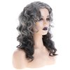 Wiwige Long Curly Wavy Grey Wig for Women Natural Looking Synthetic Halloween Cosplay Costume Wig