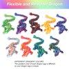 Jefuzh 3pcs 12in 3D Printed Crystal Dragon,3D Printed Flexible Articulated Dragon,Home Office Decor Executive Desk Toys for Autism/ADHD