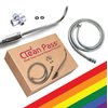 Clean Pass Douche Kit - Pre-Intercourse Hygiene Stainless Shower Douche Nozzle+1.5m Shower Hose+T-Adapter Water Regulator Knob L Shaped Douche/Enema Perfectly Designed for Men & Women Body Anatomy