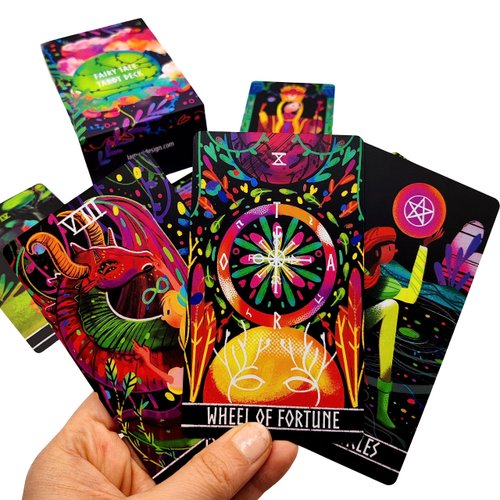 La Muci Fairy Tale Tarot Cards Deck with Guidebook - Major and Minor Arcana Full Tarot Deck, Rainbow Tarot with 78 Cards, Tarot Cards Set Unique with Floral Design, Modern Tarot Cards for Beginners