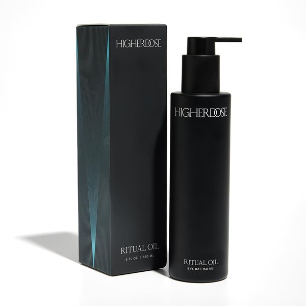 HigherDOSE Ritual Oil - Ayurvedic Daily Nourishing Body Oil for Dry Skin - Moisturizing Body Oil Enriched with Sea Buckthorn & Essential Oils to Deliver Nourished, Toned & Glowing Skin (5 Fl Oz)