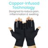 Vive Fingerless Arthritis Gloves for Men & Women Made w/Copper Infused Fabric - Therapeutic Compression for Swelling, Carpal Tunnel, Tendonitis, Edema, & Finger Pain - Comfortable Non-Slip (Medium)