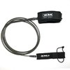 XM SURF MORE Longneck Surfboard Leash 8ft, Regular Cord Thickness (.270 in), Ideal for Longboards, Manuever Without Stepping on Cord, Key Pocket, Unbreakable Swivels, Detachable Railsaver, Made in USA
