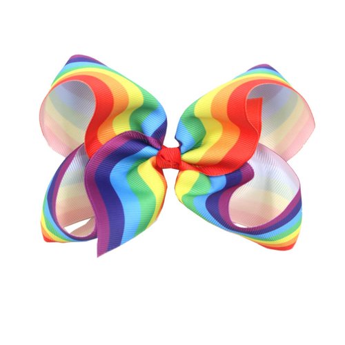 Rainbow Hair Clip Pin Bow Girls Ribbon Hair-bow Hairclips Hair Accessories JHP01 (-Bow)