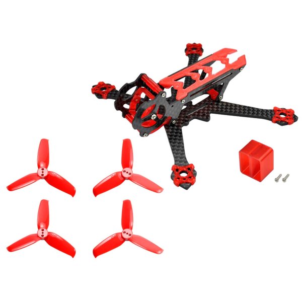 Microheli Carbon Fiber Frame (RED) with Props - EMAX Tinyhawk/Tinyhawk II Freestyle