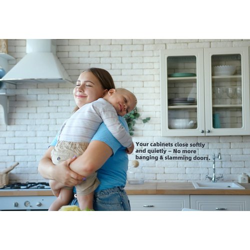 DecoBasics Kitchen Cabinet Frameless Hinges (Pack of 2), Soft Close Door Hinges, Metal Hinges For Kitchen Drawers, Cabinet Hardware, 3 Way Adjustability & Easy Installation