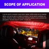 Portable Car Roof Star Night Light, Adjustable USB Flexible Interior Lamp, Auto Rotation Breathing and Sound Activated LED Romantic Projector for Cars, Bedrooms, Parties, etc (Red)