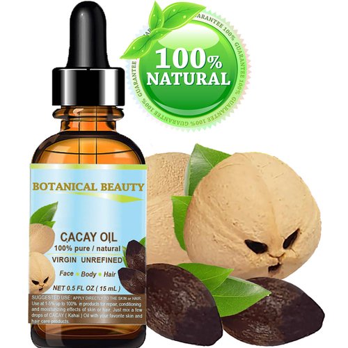 Botanical Beauty CACAY OIL 100% Pure Natural Virgin Unrefined Cold-Pressed Carrier Oil WILD GROW 0.5 Fl Oz 15 ml For Face, Skin, Body, Hair. Anti Wrinkle Face Oil Natural Retinol Vitamin A, Vitamin E