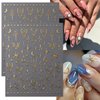 8Sheets Moon Star Nail Art Stickers 3D Self-Adhesive Metallic Sun Nail Decals Holographic Laser Glitter Nail Art Design Stickers Stars Sun Silver Nail Stickers for Women Acrylic Nail Decor Charms DIY