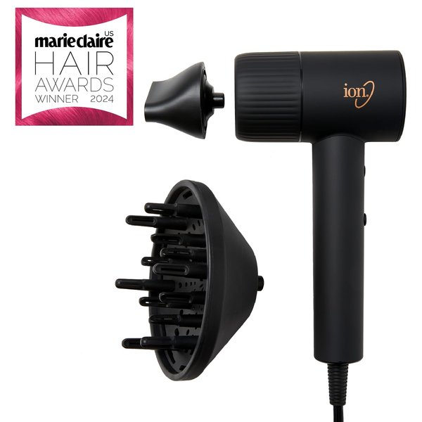 ion Luxe Turbosonic Hair Dryer, 2 heat & speed settings, Supersonic motor, 9 ft Cord, 1600W