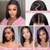 LYBYL Lace Front Bob Wigs Human Hair 13x4 HD Lace Glueless Bob Wig Human Hair 14 Inch Short Straight Frontal Bob Wigs for Black Women Human Hair Pre Plucked with Baby Hair Side Part 150% Density
