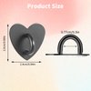 Amabro 12PCS Phone Holder Heart Phone Ring, Self-Adhesive Cell Phone Hook Cell Phone Charm Hook for Cell Phone Tablet DIY Accessories (Heart Shaped Black)